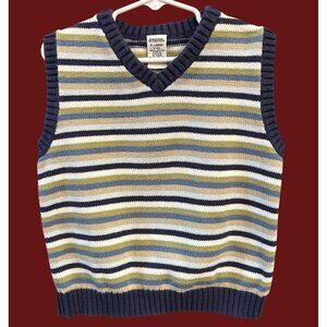 Vintage Gymboree Boys Striped Preppy Sweater Vest XL 6 Years Classic Retro
